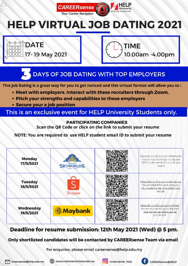 HELP Virtual Job Dating 2021